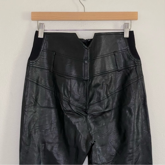 Revolve Divine Heritage Vegan Leather Ultra High Waist Moto Pant Black Medium - Picture 9 of 15